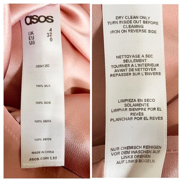 ASOS silk satin cold shoulder midi dress in rose pink, Size 0 - Picture 4 of 12